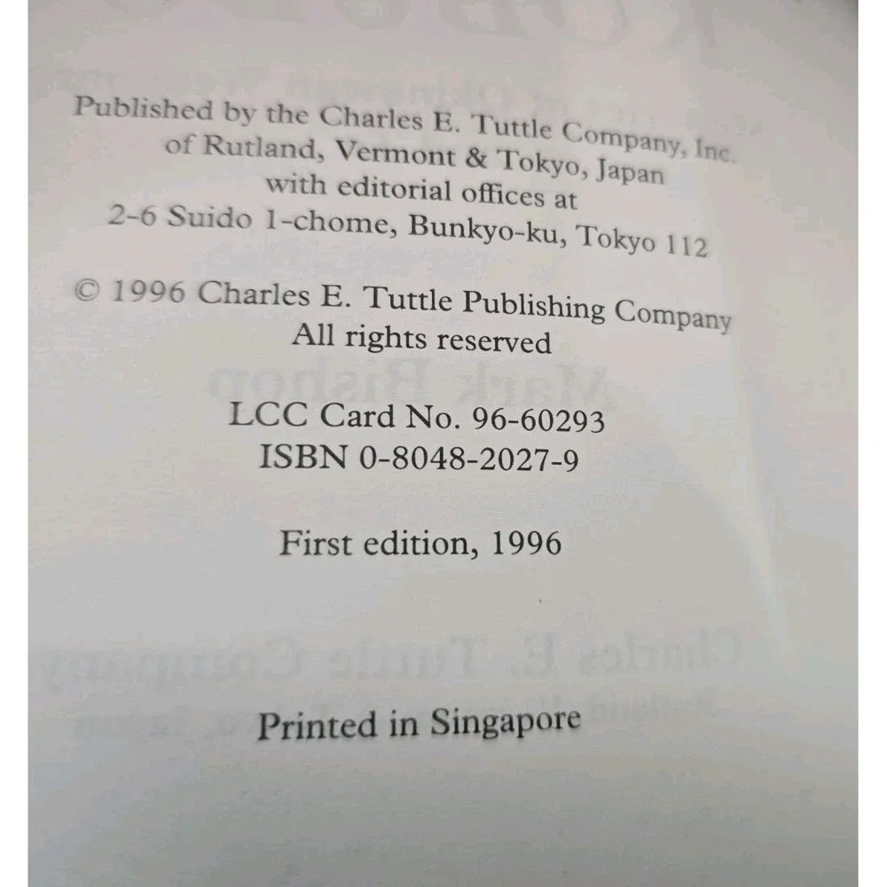 Zen Kobudo - Mark Bishop: Okinawan Weaponry, 1996 PB; ISBN 0804820279